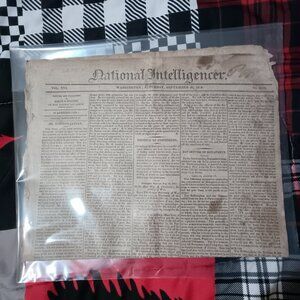 Original Newspaper from 1815 National intelligencer